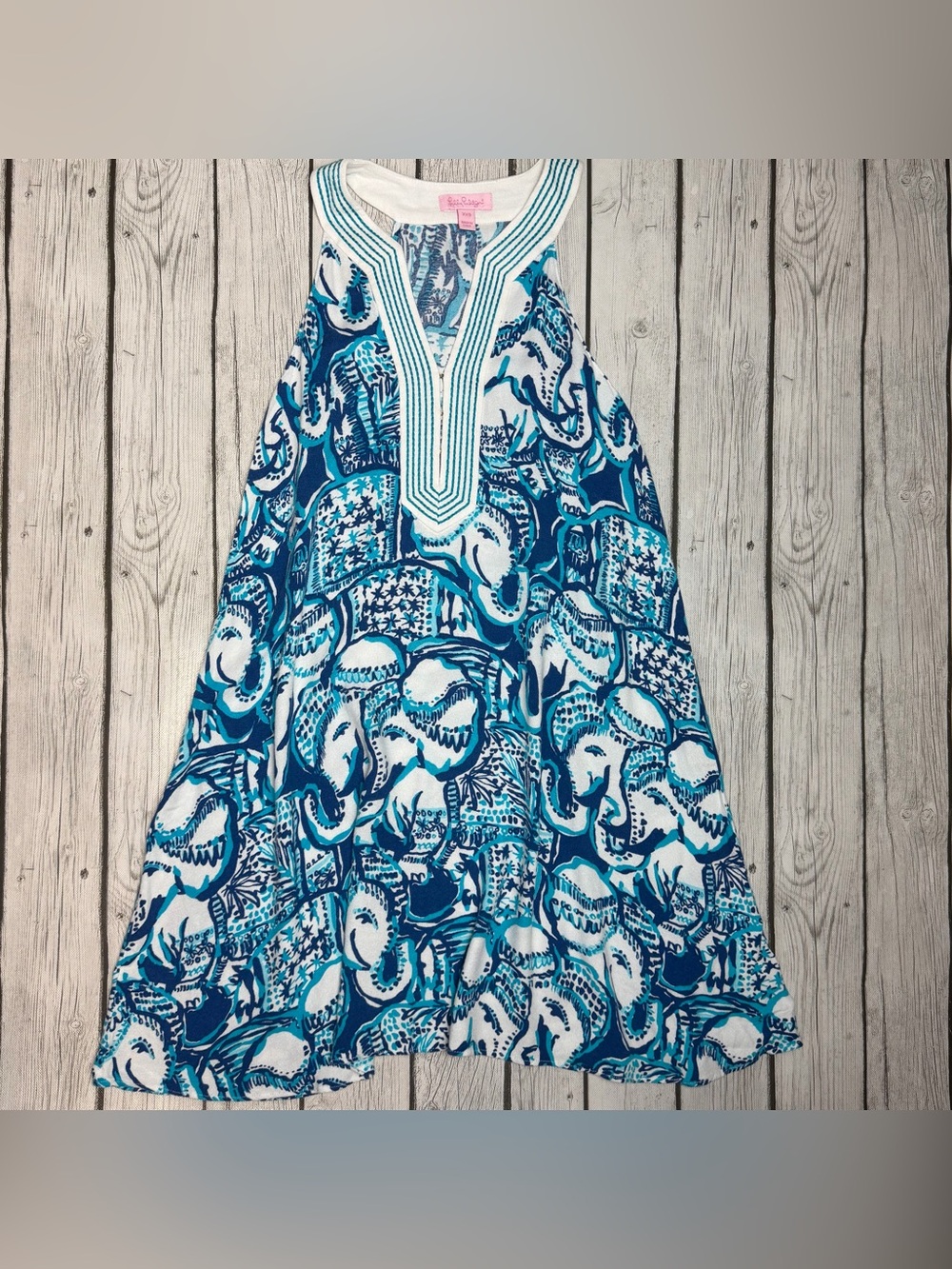 Lilly Pulitzer Women's XXS Achelle Swing Dress Blue Keep On Trunkin
